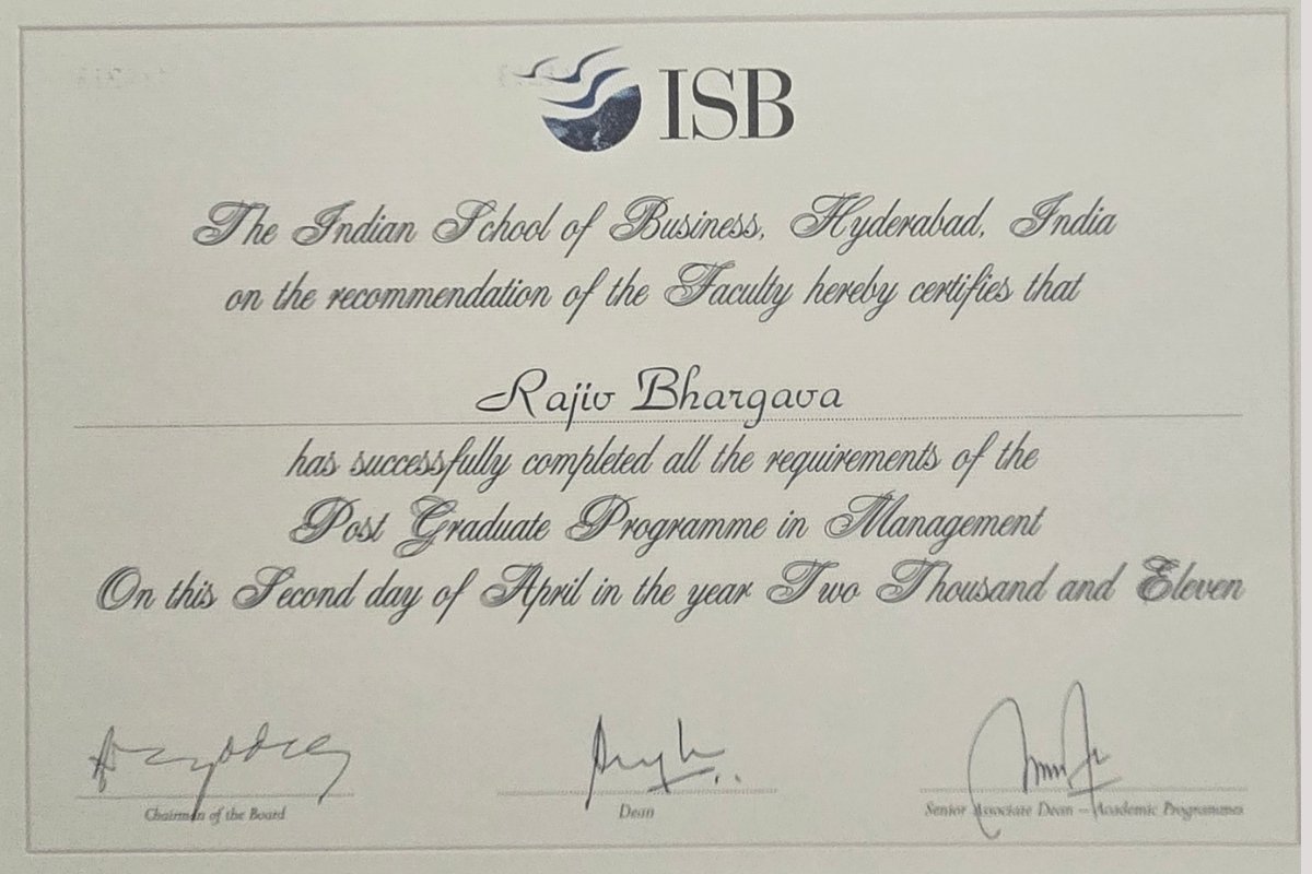 Post Graduate Programme in Management — Indian School of Business